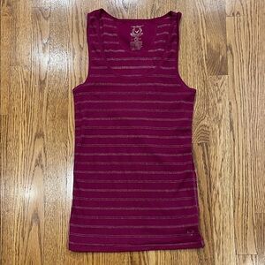 American Eagle Striped Tank Top size large 54% cotton 36% polyester 6% spandex